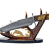 Bear Knife with Deer Antler Handle and Display Stand - 15.25" - Image 2
