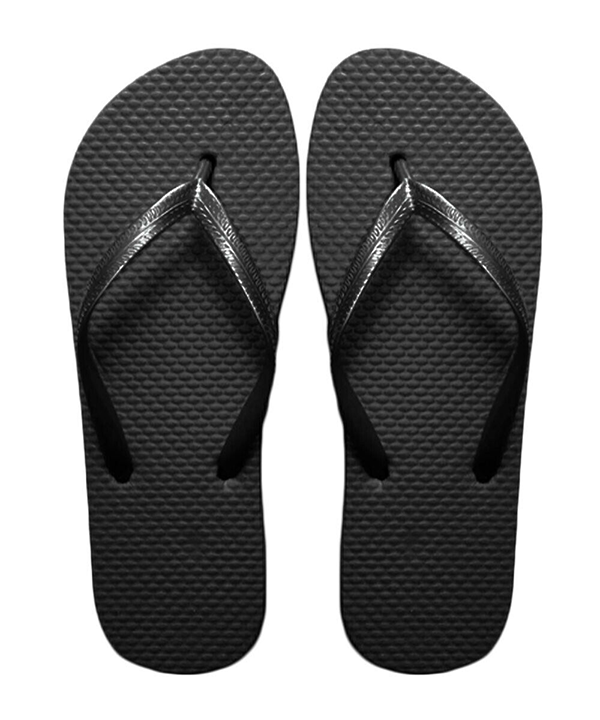 ladies black flip flops