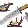 Deer Knife with Deer Antler Handle with Display - 15.25"