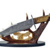 Eagle Knife with Deer Antler Handle and Display Stand - 15.25" - Image 4
