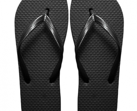 black flip-flops